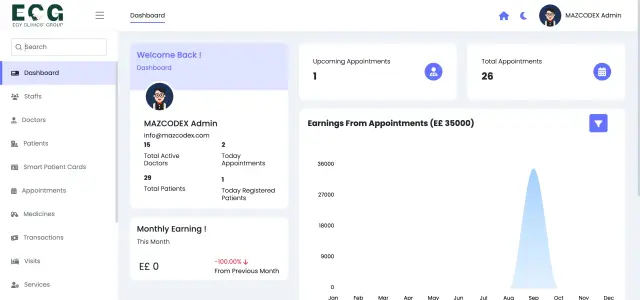 Egy Clinics Group - System screenshot 7 | MAZCODEX portfolio